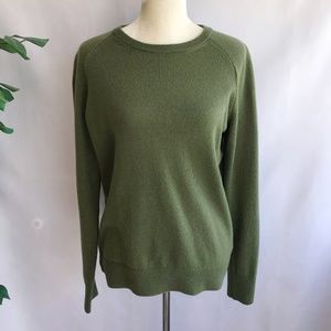 Equipment Sweater Sz L 100% Cashmere Olive Green